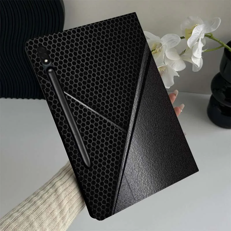ألياف الكربون الفاخرة شعبية لسامسونج غالاكسي تاب S9 S10 S6 S7 S8 FE زائد لايت بوصة غطاء قابل للطي اللوحي #2