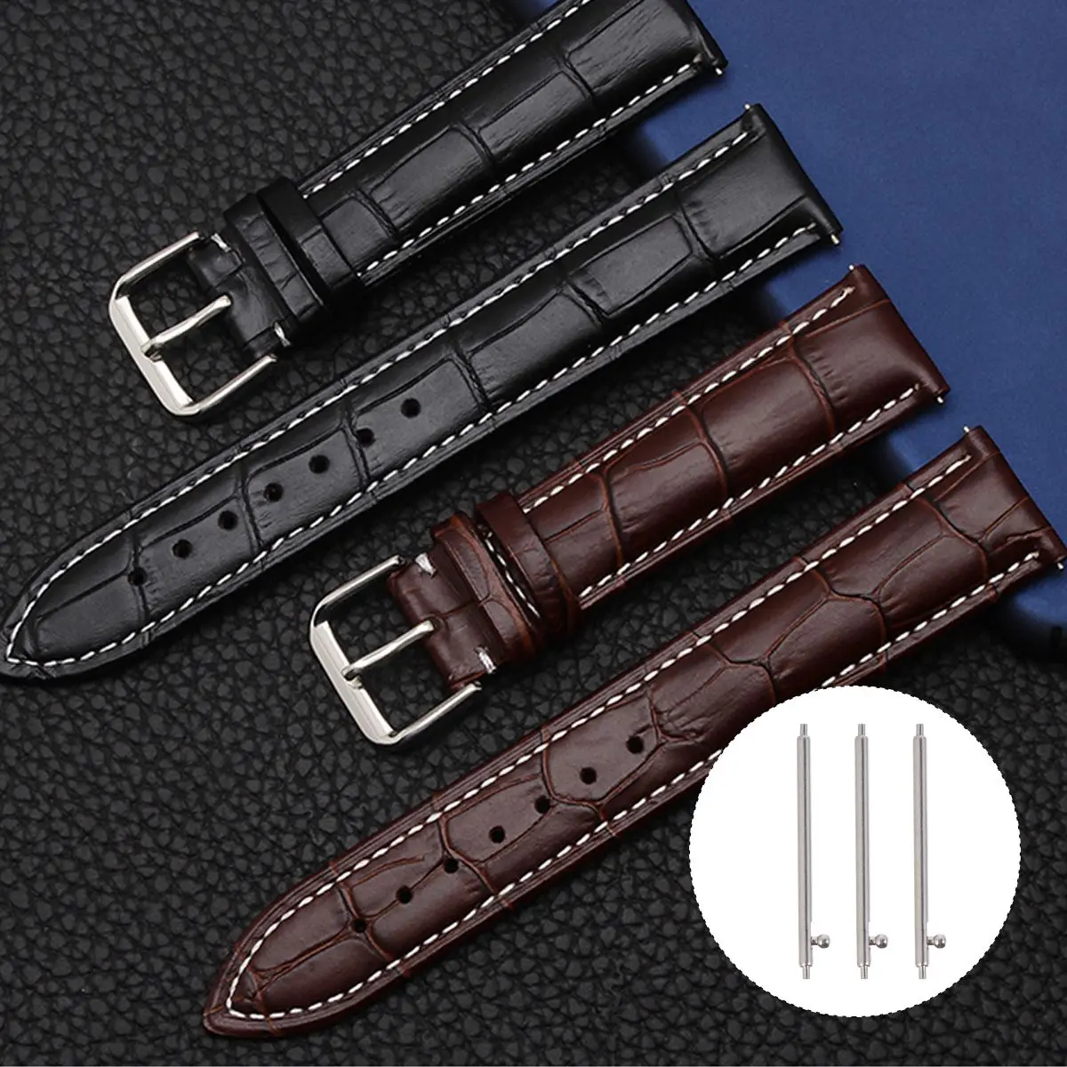 20 Pcs Stainless Steel Watch Band Pins For Strap Connection Repair Tools With Spring Rod Remover Double Flange