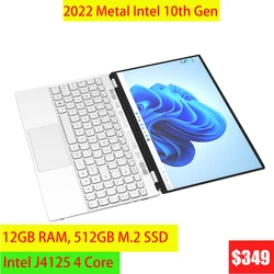 Molosuper 15.6 inch IPS Screen Business Laptop intel J4125 Quad Core 12GB RAM 512GB SSD Students Windows 10 Notebook Laptops