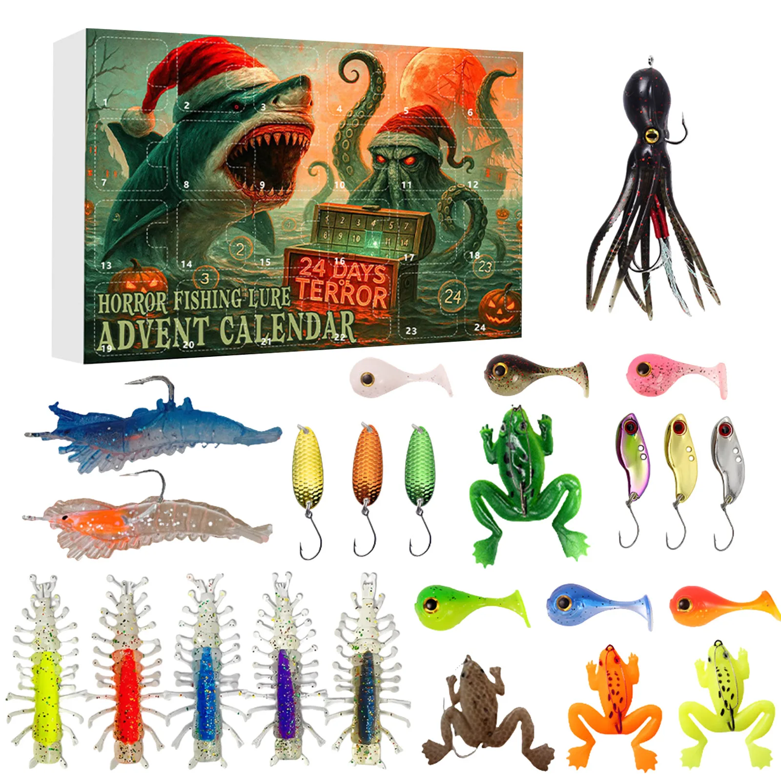 ตัวตั้งเวลาแบบมีไฟ 2025 ปฏิทินนับถอยหลังสำหรับตกปลา ปฏิทินนับถอยหลังคริสต์มาส พร้อมจี้ 24 ชิ้น นาฬิกาจับเวลาสำหรับครัวสำหรับผู้สูงอายุ แบบใช้มือ