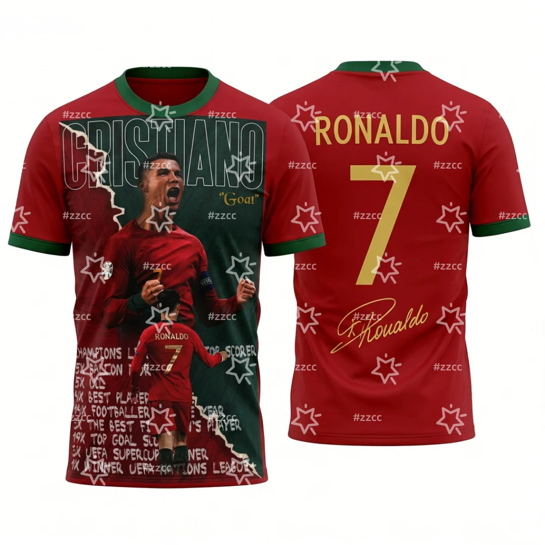 2026 Cristiano Ronaldo Fan Commemorative Gift football jersey Summer Sports Men's T-Shirt Children's Clothing Tee Y2k Woman ﻿ view 4