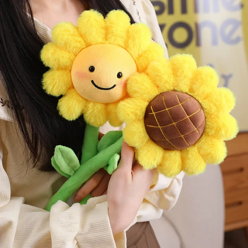 美しい笑顔の顔の花ぬいぐるみかわいいソフトカラフルな花ひまわりのおもちゃ素敵な部屋の装飾子供のゲームの小道具ロマンチックなギフト