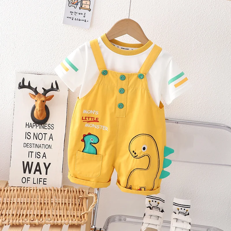 New Summer Baby Boys Clothes Children Fashion T-Shirt Overalls 2Pcs/Sets Toddler Outfits Infant Casual Costume Kids Tracksuits