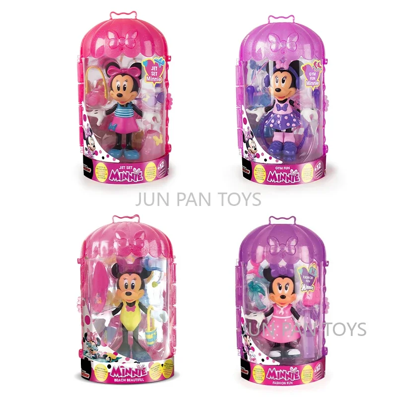 Disney Minnie Fashion Fun Beach Schönes Fitnessstudio Fun Jet Set Modepuppe mit 12+ Zubehör Cartoonfigur Kinderspielzeug 1Stk