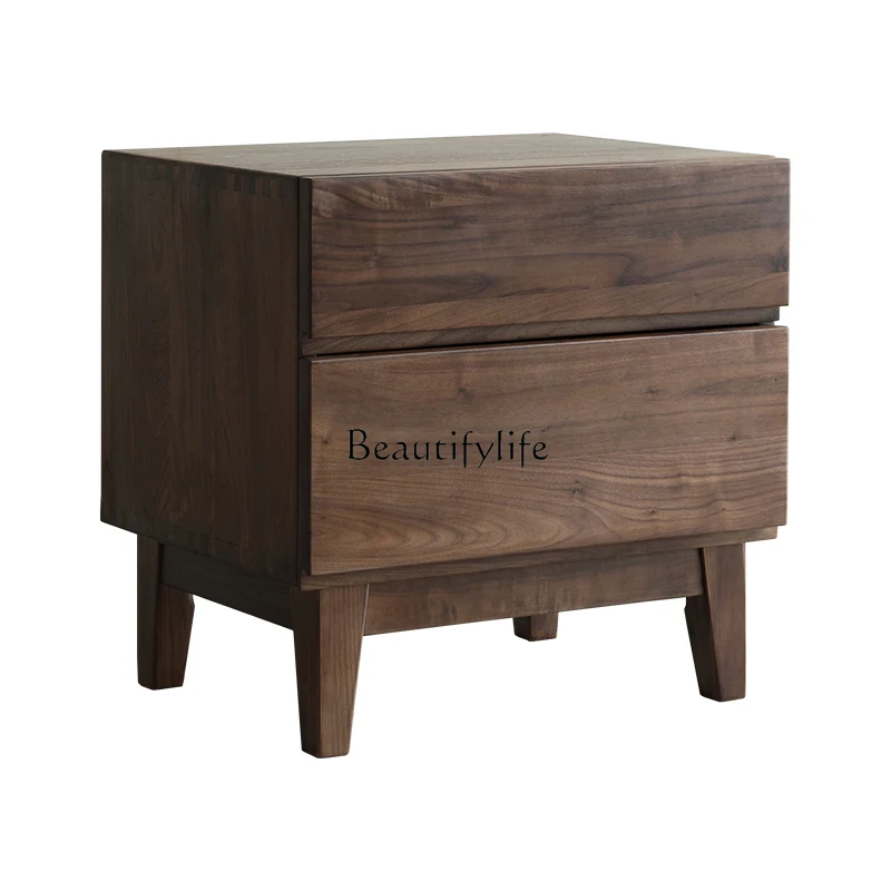 

North America Black Walnut Nordic Bedroom Storage Cabinet Drawer Modern Minimalist Locker