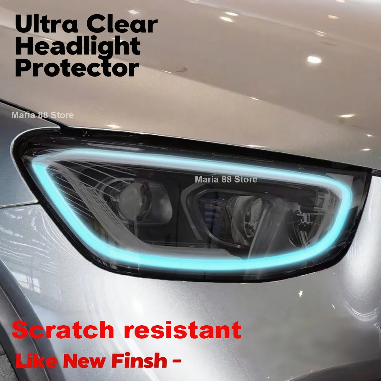 

For Benz GLC Class 2020-2023 Clear Car Headlight Protective Film Anti-UV Cover Vinyl Shield Guard Against Stone Chips Scratch