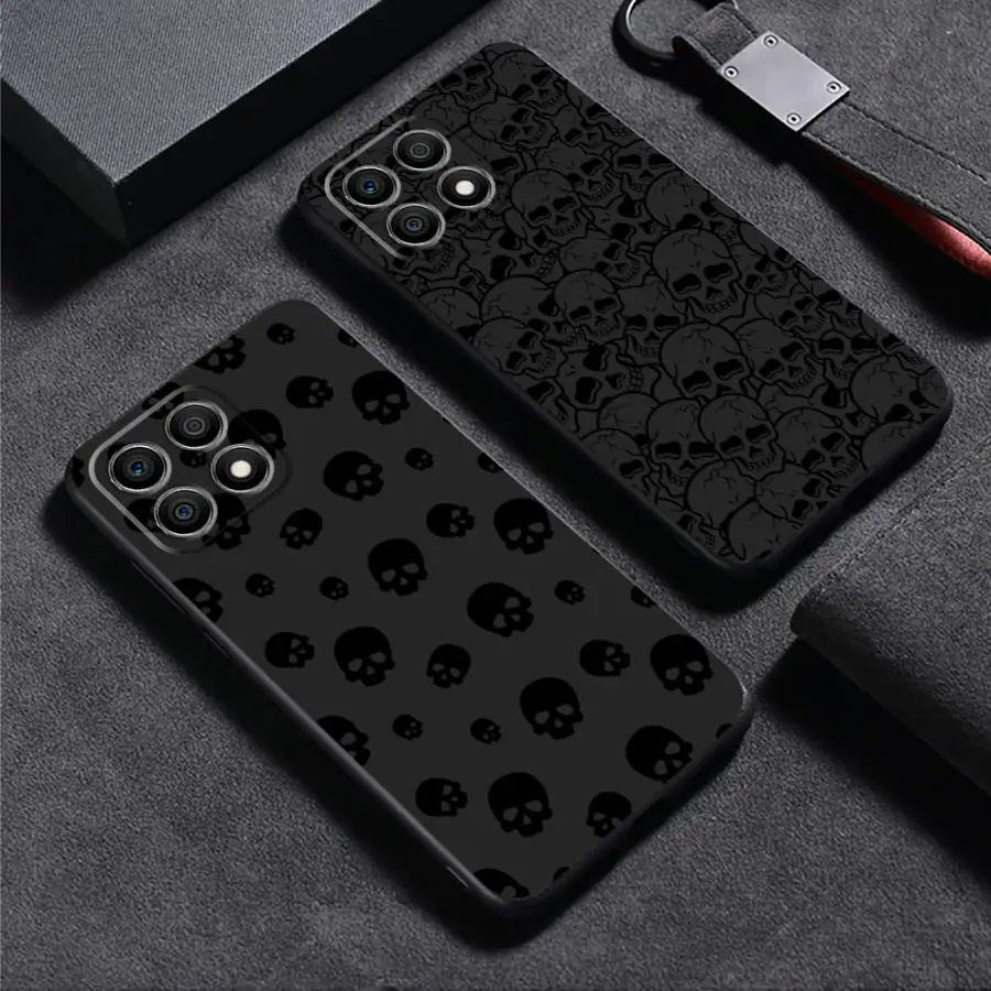 

Череп крутой черный мягкий чехол для телефона Honor X9a 200 400 Lite X5b 8X 90 X8 70 Magic5Lite X7 X6