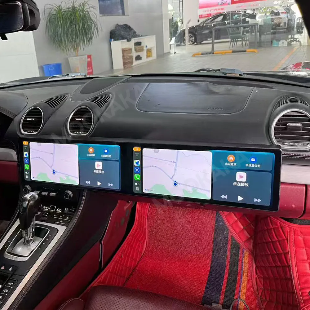 Dual 12.3 Inch Android Car Multimedia Player For Porsche 718 Boxster 2016~2023 Car Radio Stereo GPS CarPlay Auto Head Unit