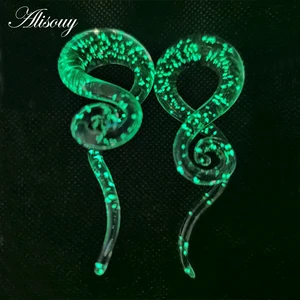 Alisouy 2 peças tampões de ouvido de vidro pirex túnel orelha espiral cone cartilagem brinco medidores expansor maca piercing de carne joias 10 principais vendas espiral alargador - №6