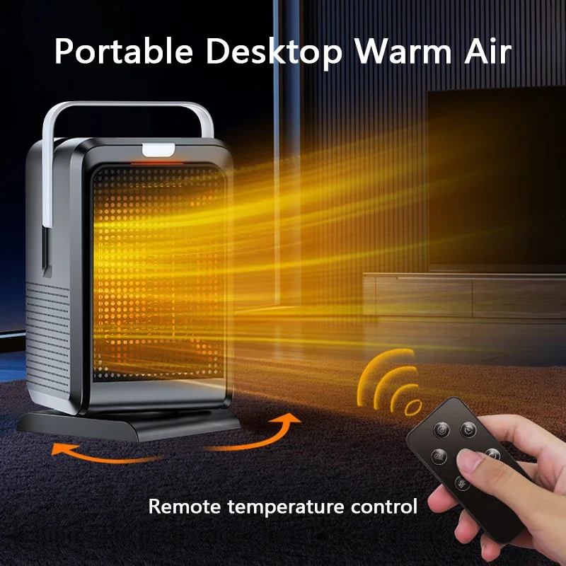 Portable Desktop PTC Quick Heating Shaking Head Electric Both Cooling and Heating Small Household with Remote Control 1000W