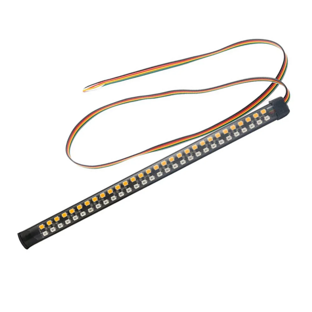 For Motorcycle Lighting Flexible Brake Light Strip LED Brake Light 36 LED Quantity 5-wire Connection Dual Color Red/Amber