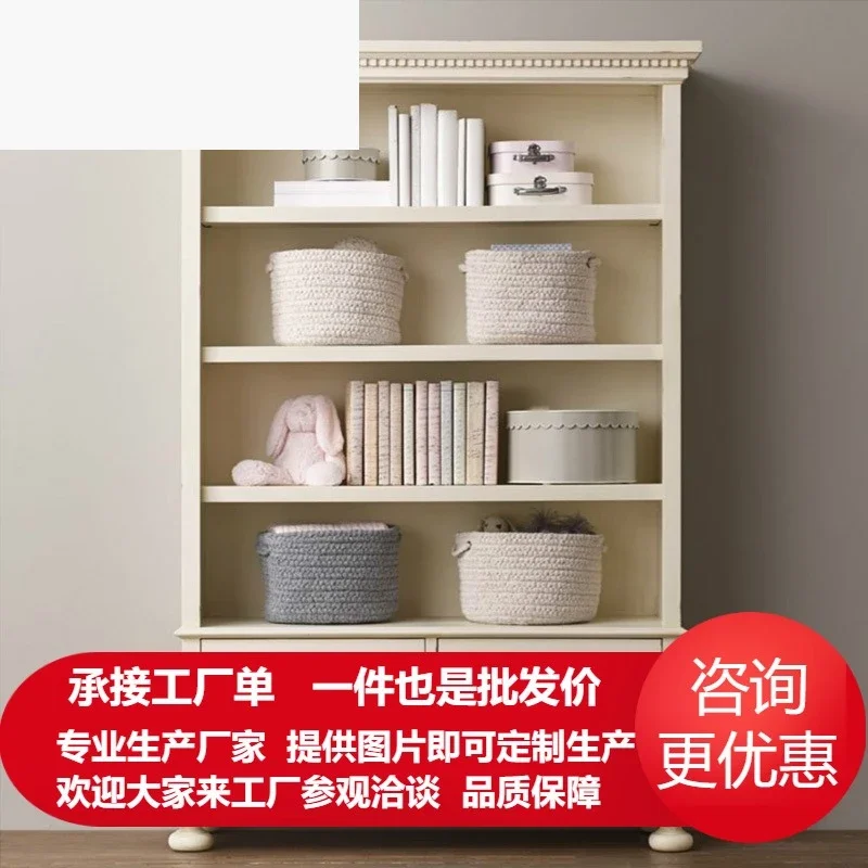 French-style solid wood bookcase, storage , multifunctional storage , multi-layer bookshelf, book , simple
