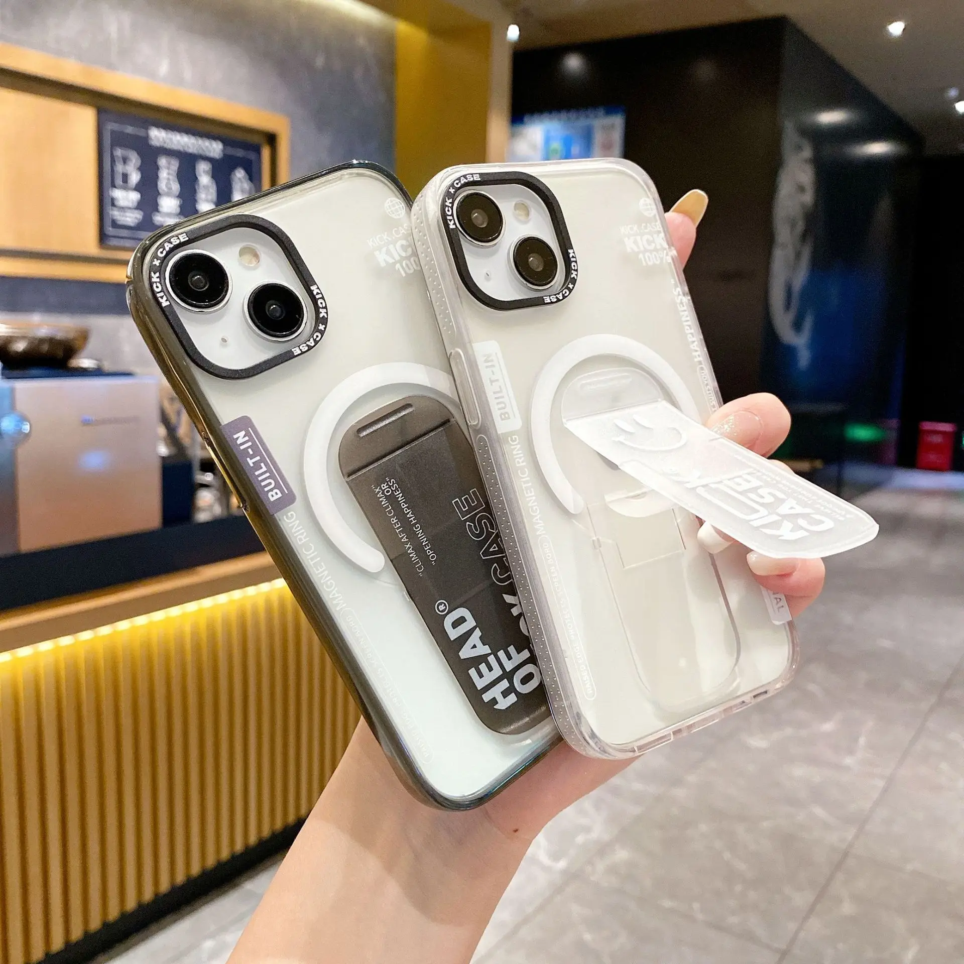 Custodia Push-pull stand Matte skin-feeling per iPhone 15 Pro Max custodia magnetica di alto livello per iPhone 15 Pro 14 Pro Max