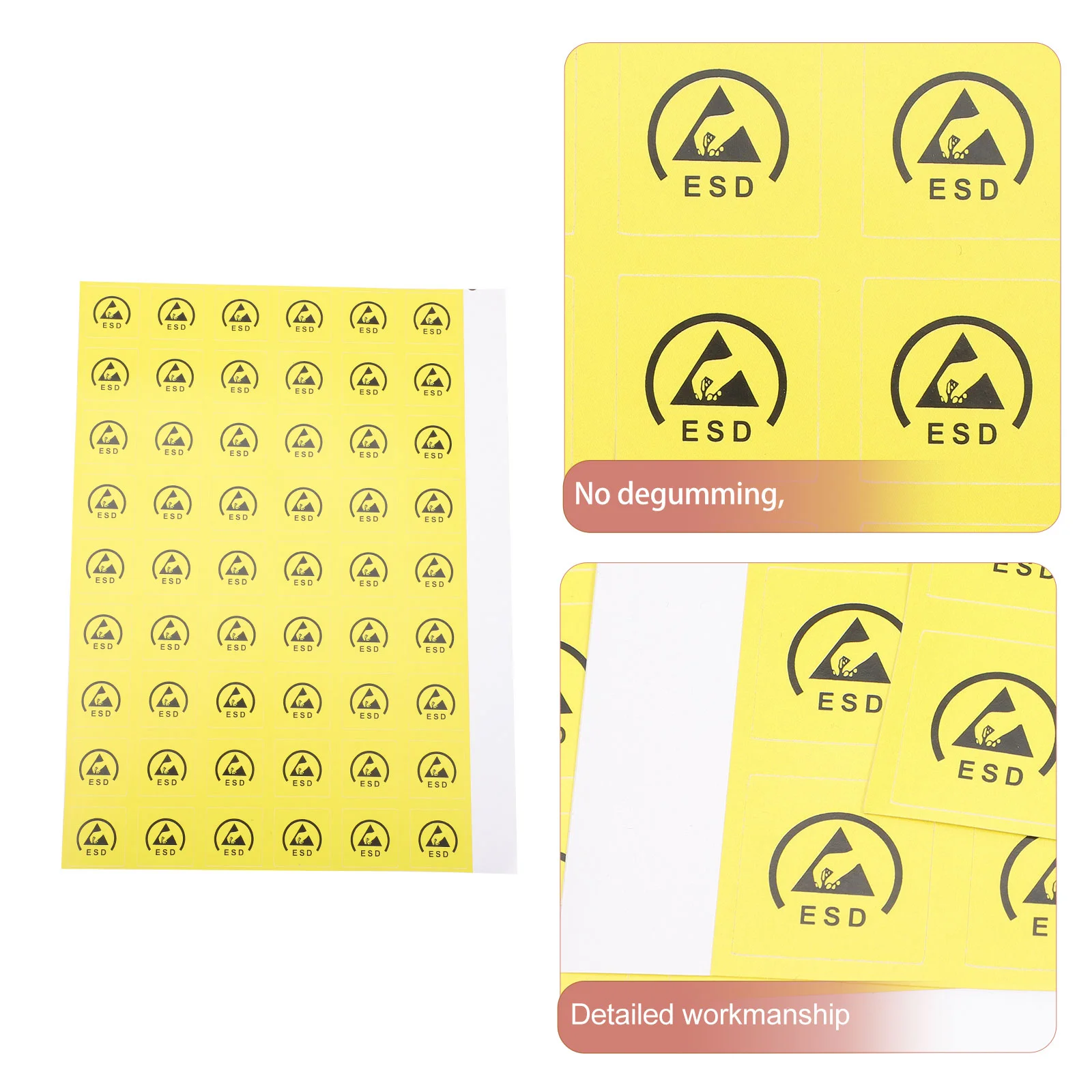 200 Pcs Static Stickers Industry Safety Labels Self Adhesive Warning Anti-static Decal Caution Paper Device