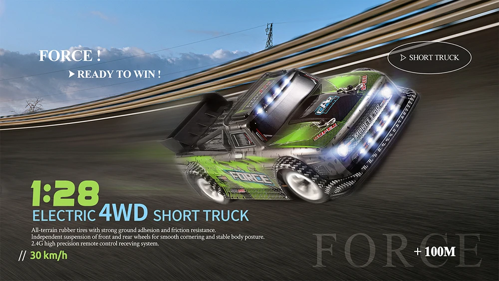 Wltoys 284131 1/28 2.4G 4WD Curso Curto Deriva RC Carro Veículo Com Luz Crianças Brinquedos pk K989