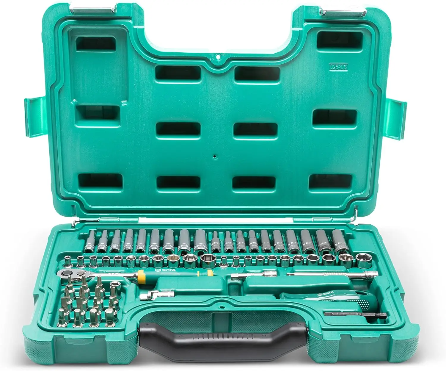 

63-Piece Mechanics Tool Set, SAE & Metric, 1/4" Drive 72-Tooth Ratchet, Standard & Deep Sockets with Bit Sockets