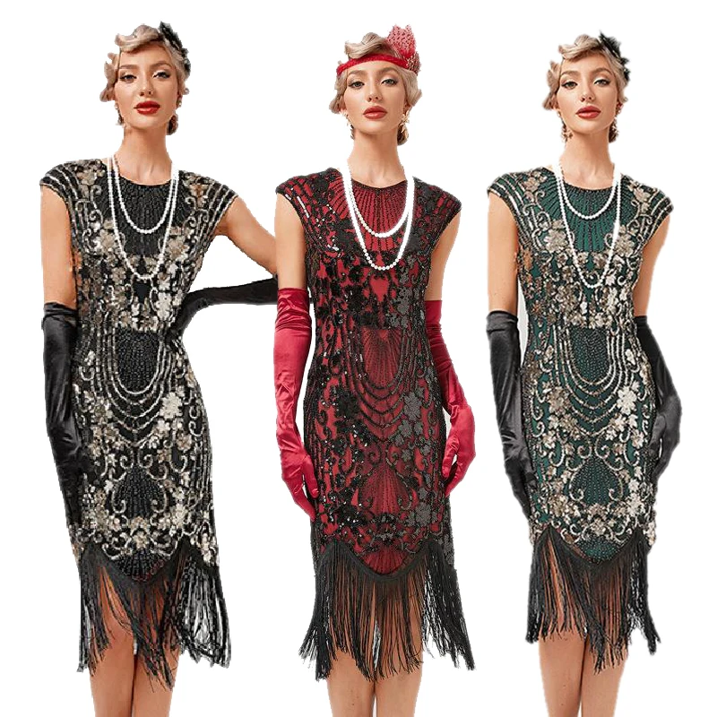 

1920s Vintage Flapper Dress Fringe Beaded Great Gatsby Party Sequin Tassels Size XS-3XL Summer Women Dresses Prom Cocktail Prom