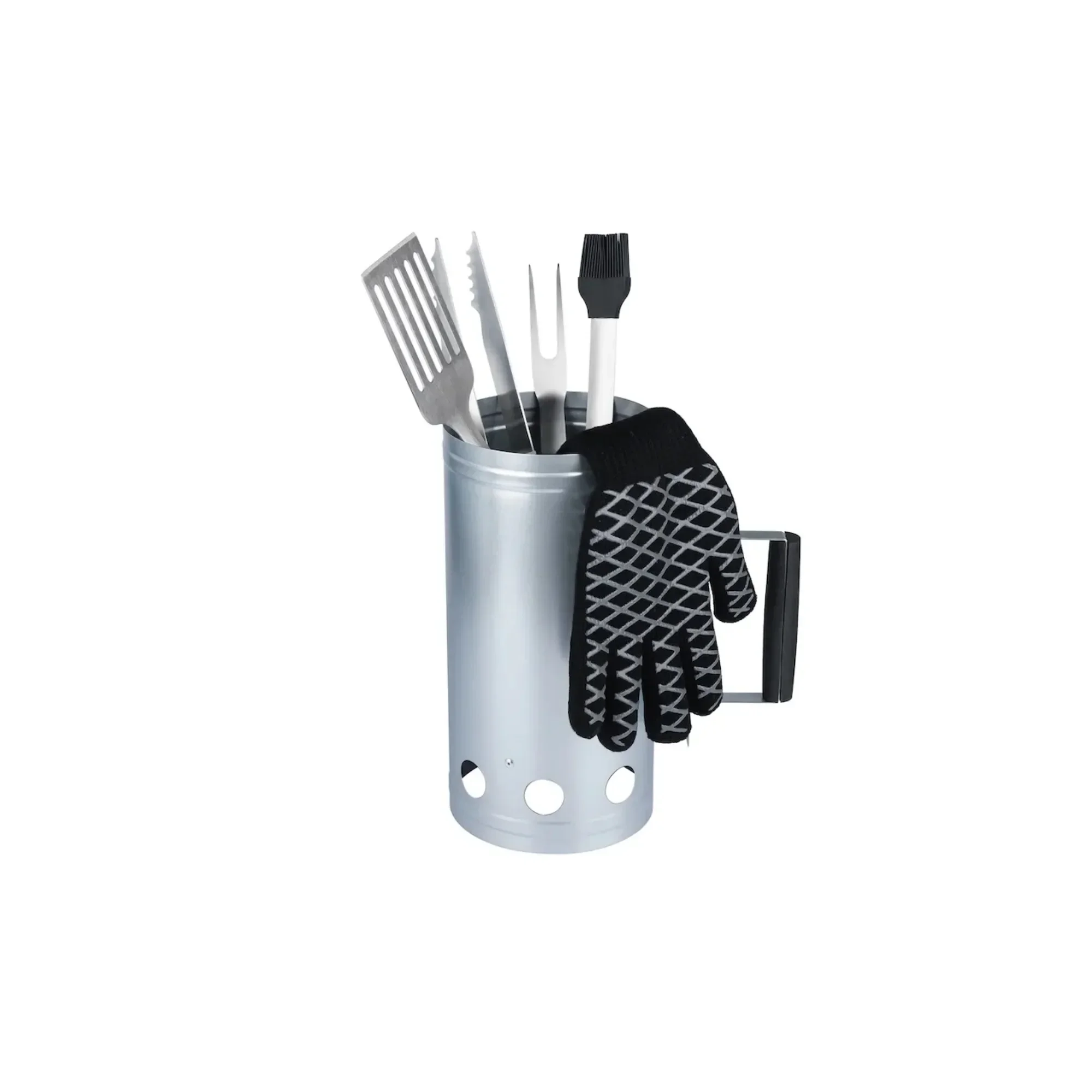 6pc Value Set with Spatula, Basting Brush, BBQ Fork, Tongs and Heat Resistant Glove