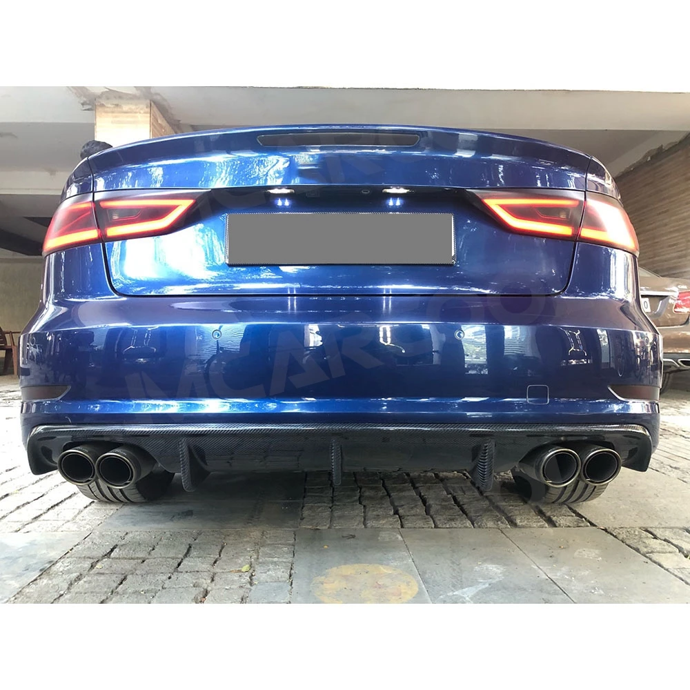 

Carbon Fiber Car Rear Bumper Lip Spoiler Diffuser For Audi A3 Sline S3 Sedan 4 Door Not A3 Standard 2014 2015 2016 Car Styling