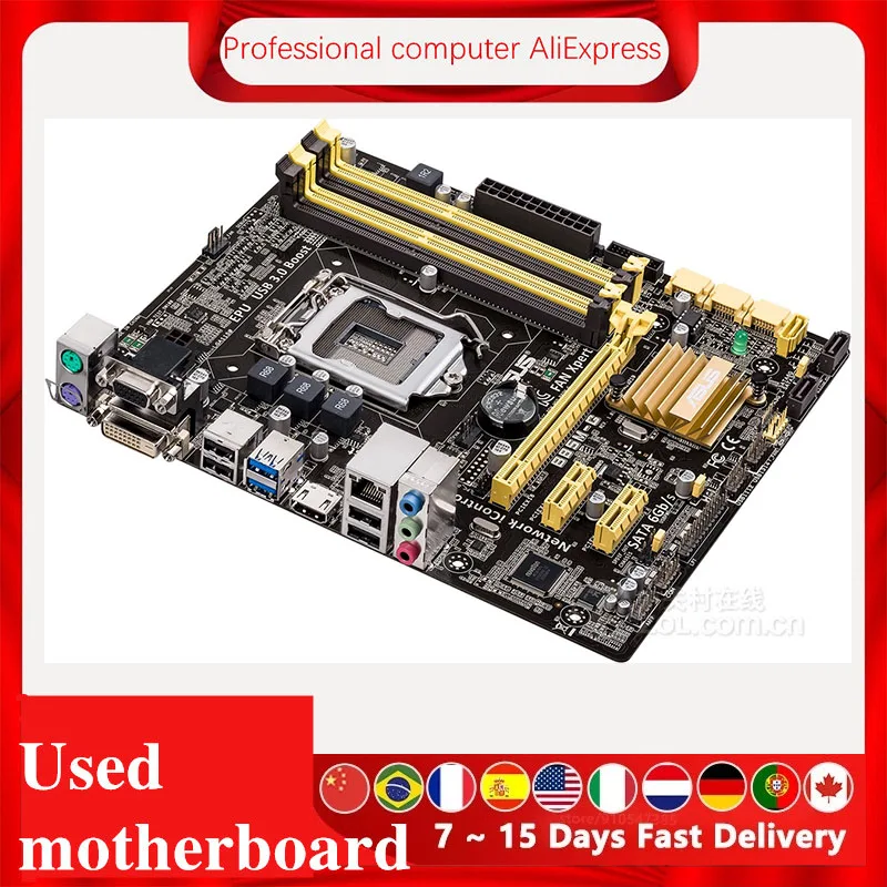 For Asus B85M-G Desktop Motherboard B85 LGA 1150 For Core i7 i5 i3  SATA3 USB3.0  Original Used Mainboard