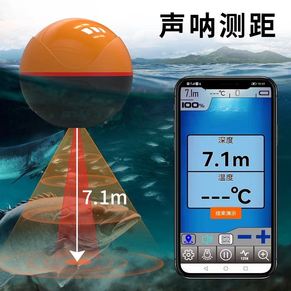 Беспроводной эхолот 2025, эхолот, подводный интеллектуальный рыболовный эхолот высокой четкости, детектор рыбалки, двухчастотный эхолот