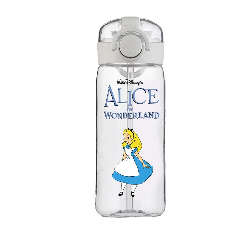 400ML Disney Alice in Wonderland School Girl Cartoon Anime Cute Cup Ins High Value Plastic Sports Cup Children's Casual Cup Gift