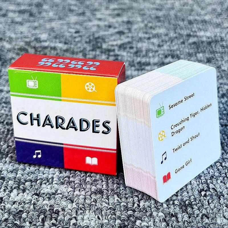 50 Cards Charades Game Portable Camping and Holiday Games for Adults and Family After Dinner Amusements Truth Or Dare Board Game