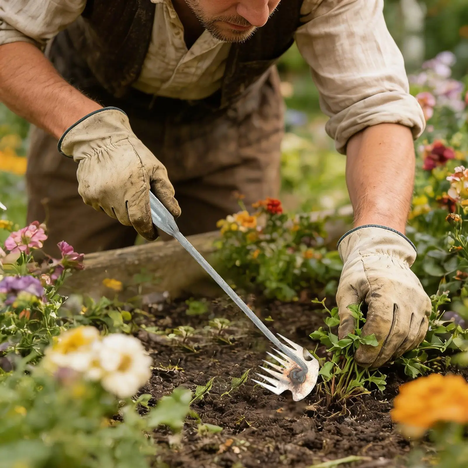 

Инструмент для удаления сорняков, 8-зубчатый ручной прополочник для садоводов, дедушек и бабушек, для приусадебных участков и цветочных грядок