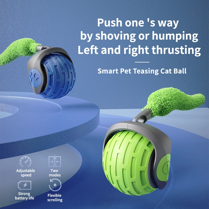 New Interactive Cat Toys Ball Auto Electric Rolling Ball Toys for Cat Kitty Pet Smart Automatic Teaser USB Rechargeable Cat Toy