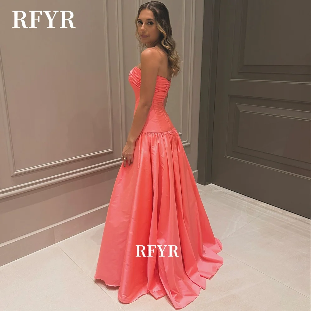 

RFYR A Line Evening Dress Pleats Party Dress Strapless Princess Dress for Women مناسبة رسمية Customized