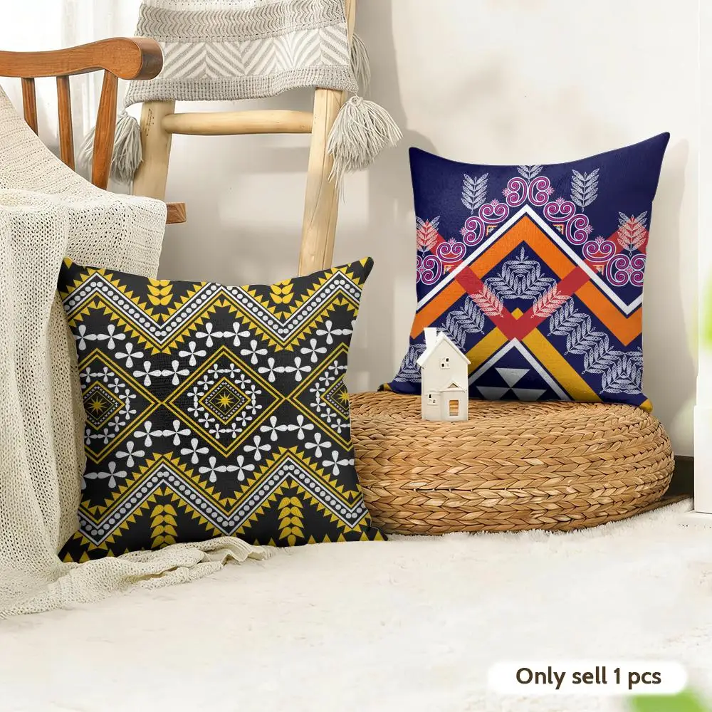 Samoan Tribe Samoa Totem Cushion Cover Natural Linen Double Sided Print  Throw Pillow Case for Sofa Couch Home Decor