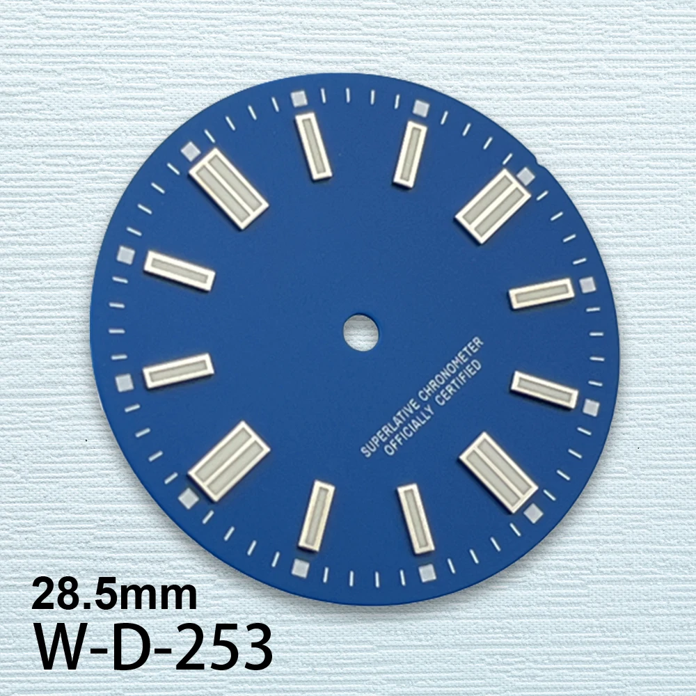 28.5mm S Logo Matte Dial Fit NH35/NH36/4R/7S Japanese Movement Green Luminous High-Quality Watch Modification Accessories