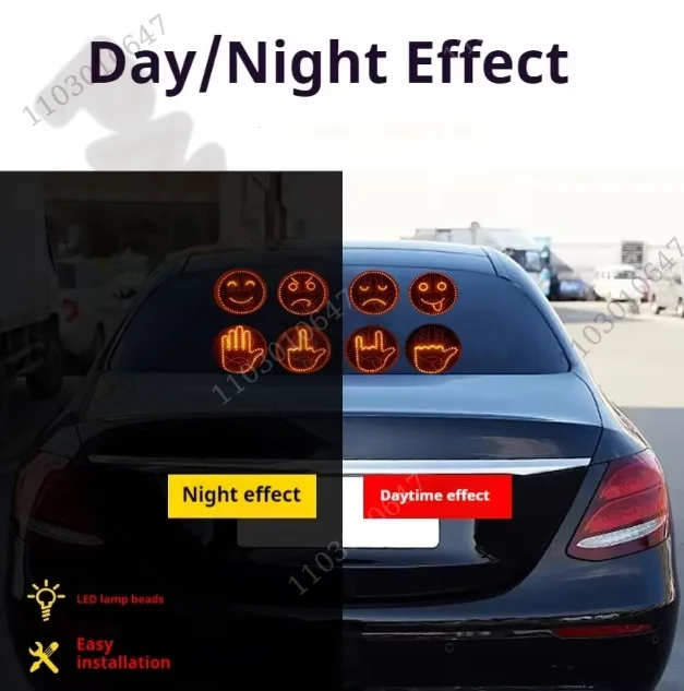 Car Finger Expression Light Remote Control Led Lighting Gesture Light Road Rage Middle Finger Gesture Palm Light Accessories
