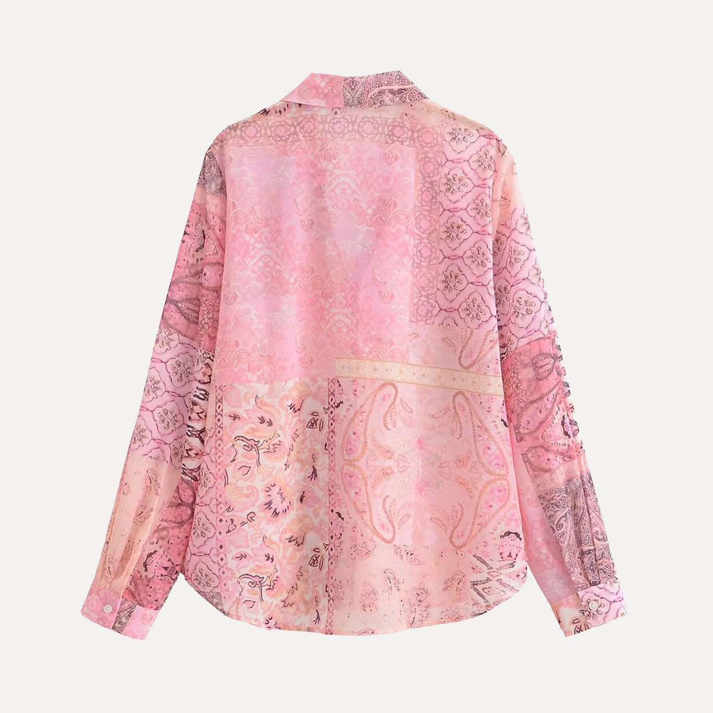 

Z Women's Casual Long Sve Chiffon irt Faionable Versatile Printed Loose Fit Original Design Polyester Fiber