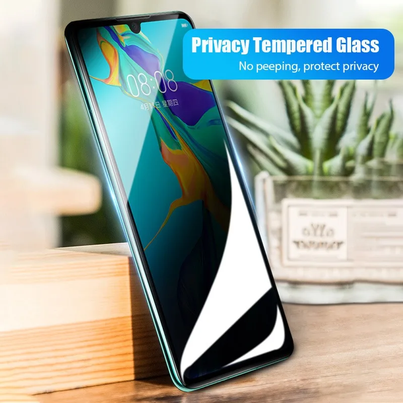 2Pcs Anti Spy Screen Protector For Huawei P40 Lite P40 Lite E Privacy Tempered Glass For Huawei P30 Lite P20 Lite Glass