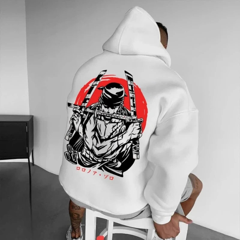 

Japanese Animation Hooded Jumper Sweater ONE PIECE Men's Hooded Sweater Autumn and Winter New Men's and Women's Streetwear