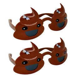 2 Pcs Poop Eyeglasses Funny Glasses Photo Props Party Favors Plastic Sunglasses Festive Supplies Photobooth Decorations Garbage