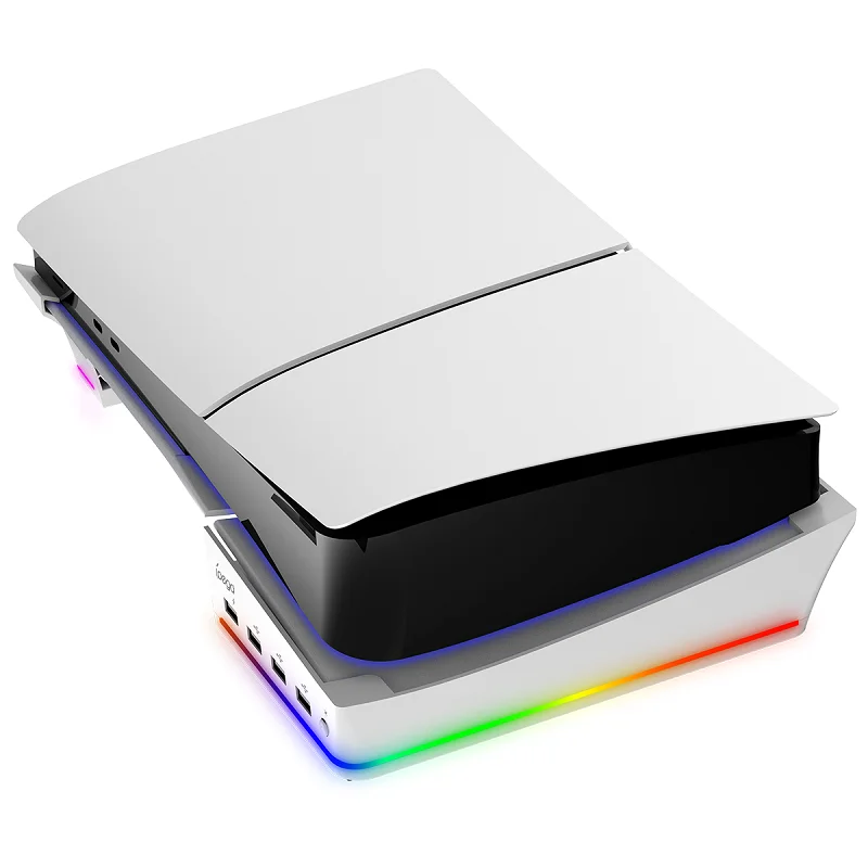 

Подставка IPEGA для консоли PS5/PS5 Slim с RGB-подсветкой, горизонтальный кронштейн для Playstation 5 (для дисковых и цифровых версий) и аксессуаров.