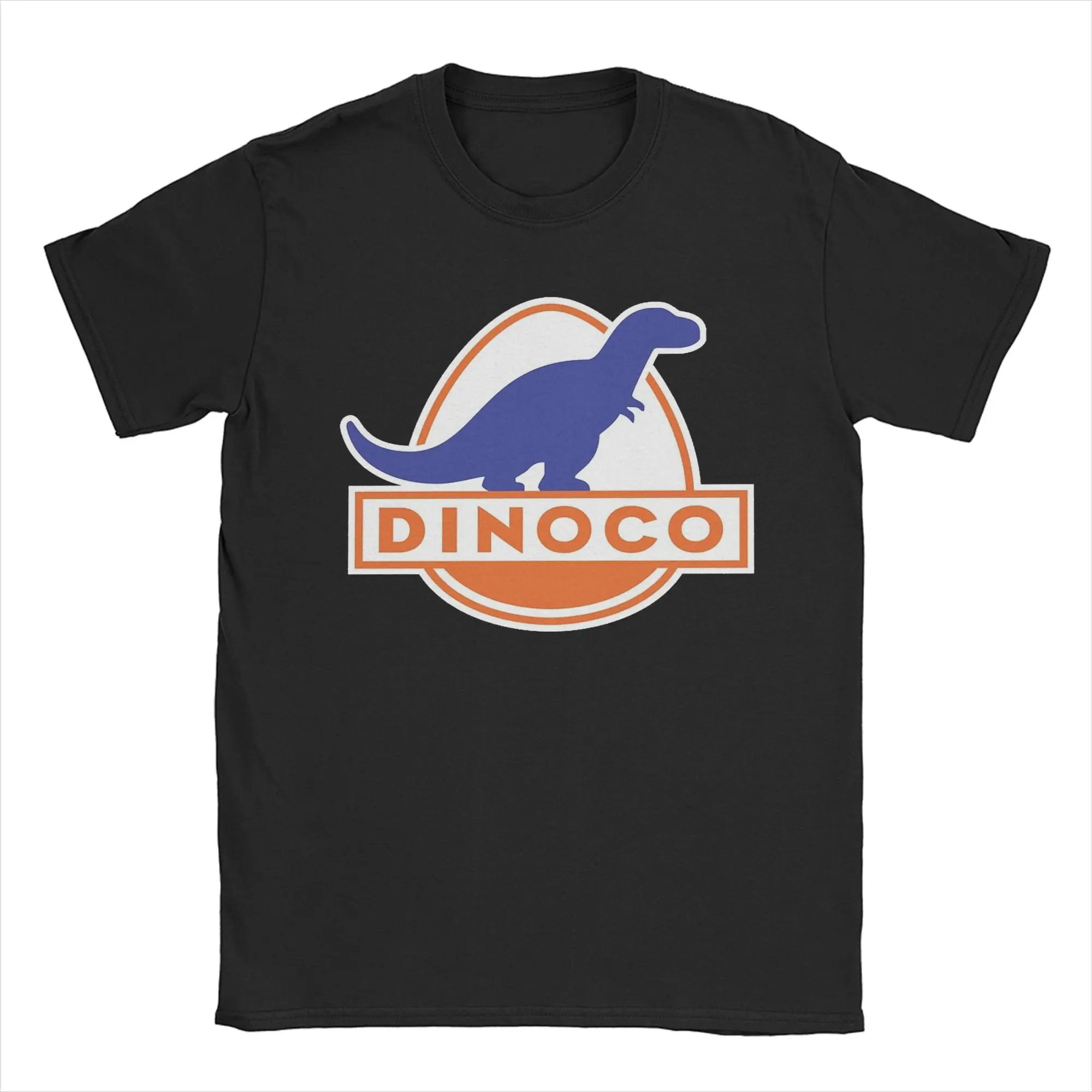 Men T-Shirt Dinoco Logo Cars Novelty Pure Cotton Tee Shirt Short Sleeve Lightning McQueens T Shirt Round Neck Tops Original