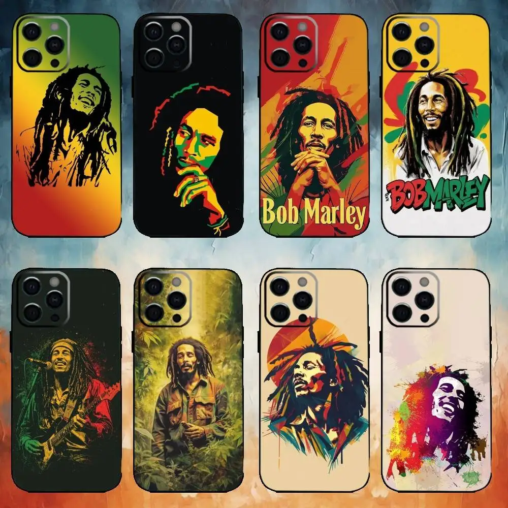 

Bob Marley Rasta L-Lion Phone Case For iPhone17,16,15,14,13,12,11 Plus,Pro Max Soft Black Cover