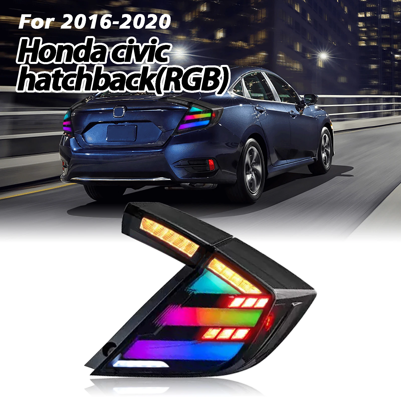 

Motion for Honda Civic 10th Gen X Hatchback FC FK 2016-2020 LED Tail Lamp with Sequential Turn Signal New Auto Parts 12V