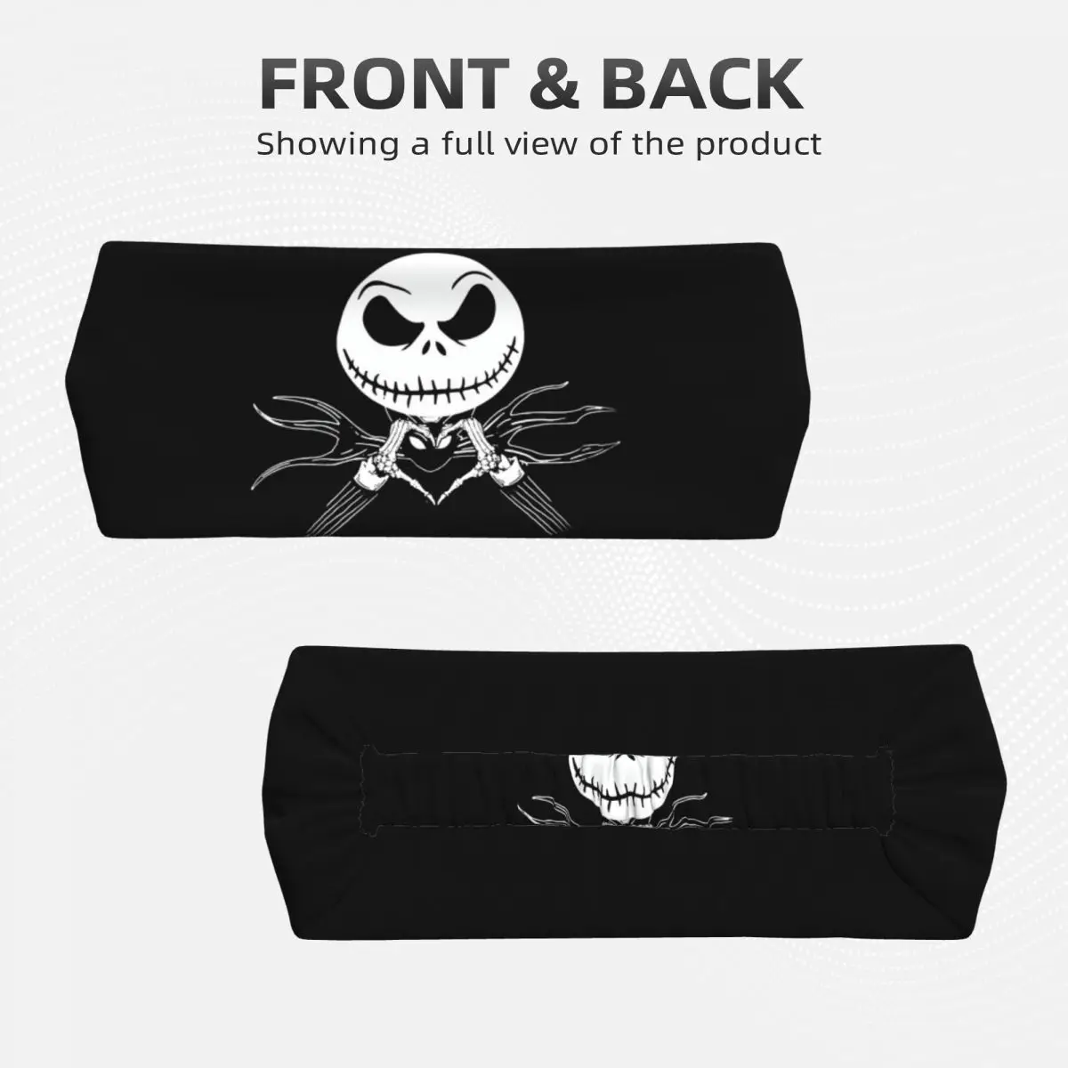 Custom The Nightmare Before Christmas Sports Sweatbands for Training Jack Skellington Heart Absorbent Headband Men Women