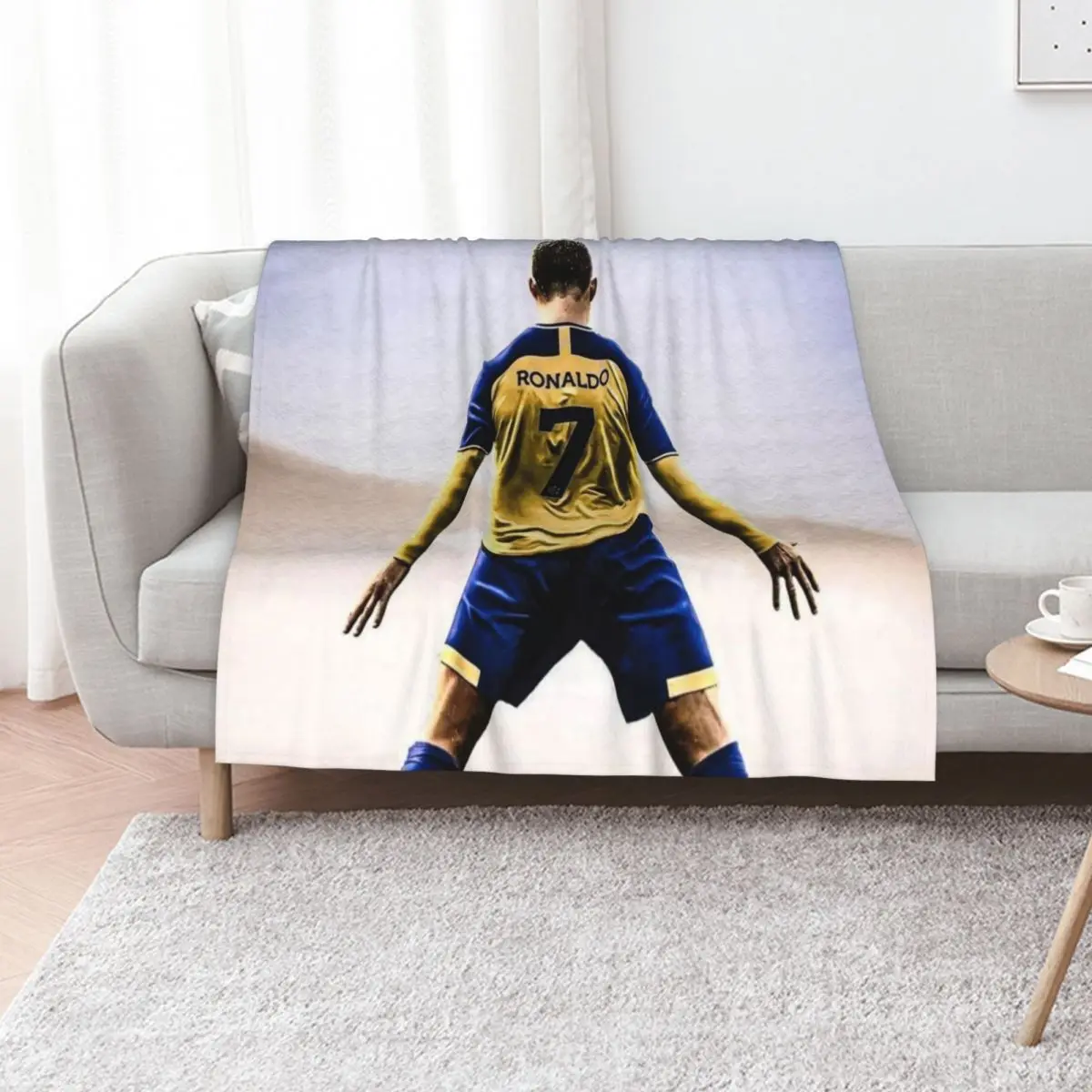 CR7 Al Nassr بطانية رمي جديدة أرائك زخرفية كبيرة جدًا رمي الشعر بطانيات زخرفية #1