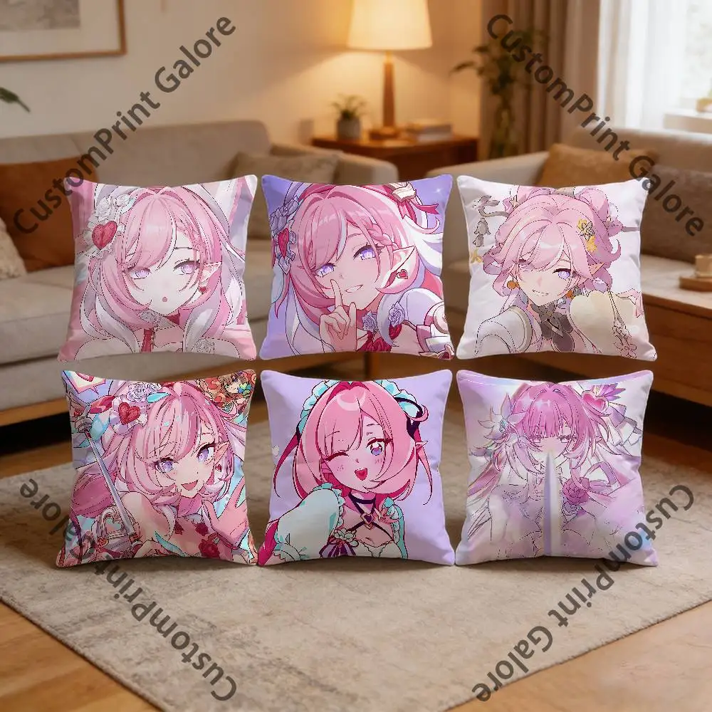 

Elysia H-Honkai I-Impact Square Throw Pillow Cover Multiple Sizes Soft for Sofa Bedroom Living Room Home Decorative
