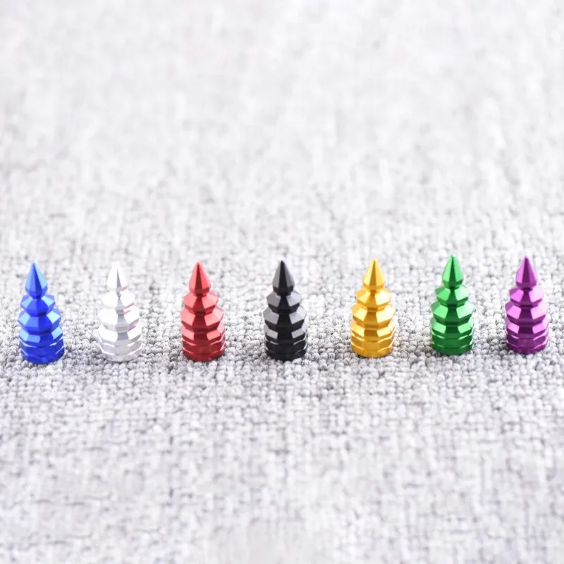 4Pcs Custom Car Tire Valve Stem Caps – Universal Aluminum Alloy Threaded Caps for Motorcycles & Bicycles