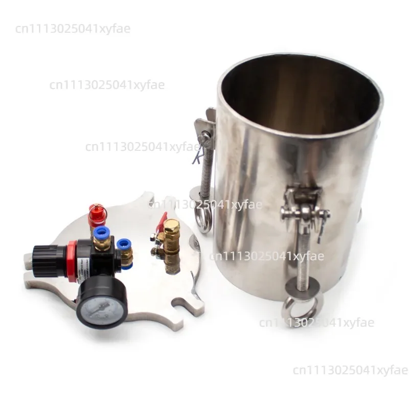 Stainless Steel Side Discharge Dispenser Pressure Tank 5L Fluid Dispensing Bucket with Safety Regulating Valve Max Pressure 8Bar