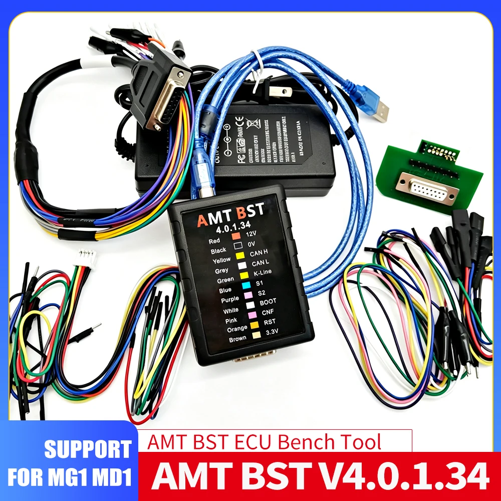 Car Bench Service Tool V4.0.1.34 AMT BST ECU Read Write Bench Tool Full Cables Adapter Kit For Car ECU Data Clone Repair Tuning