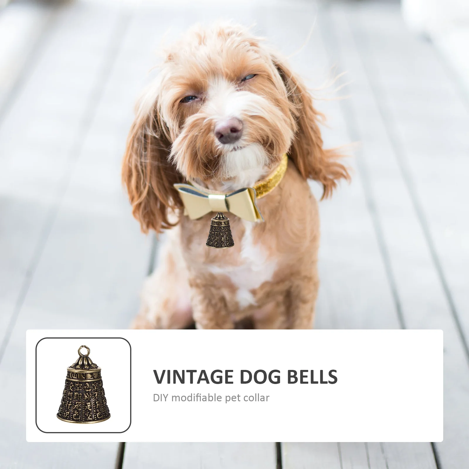 

10Pcs Wear-Resistant Brass Pet Bells Retro Decorative Cat Dog Bells for Wedding Christmas Party Ornament Pet Accessory