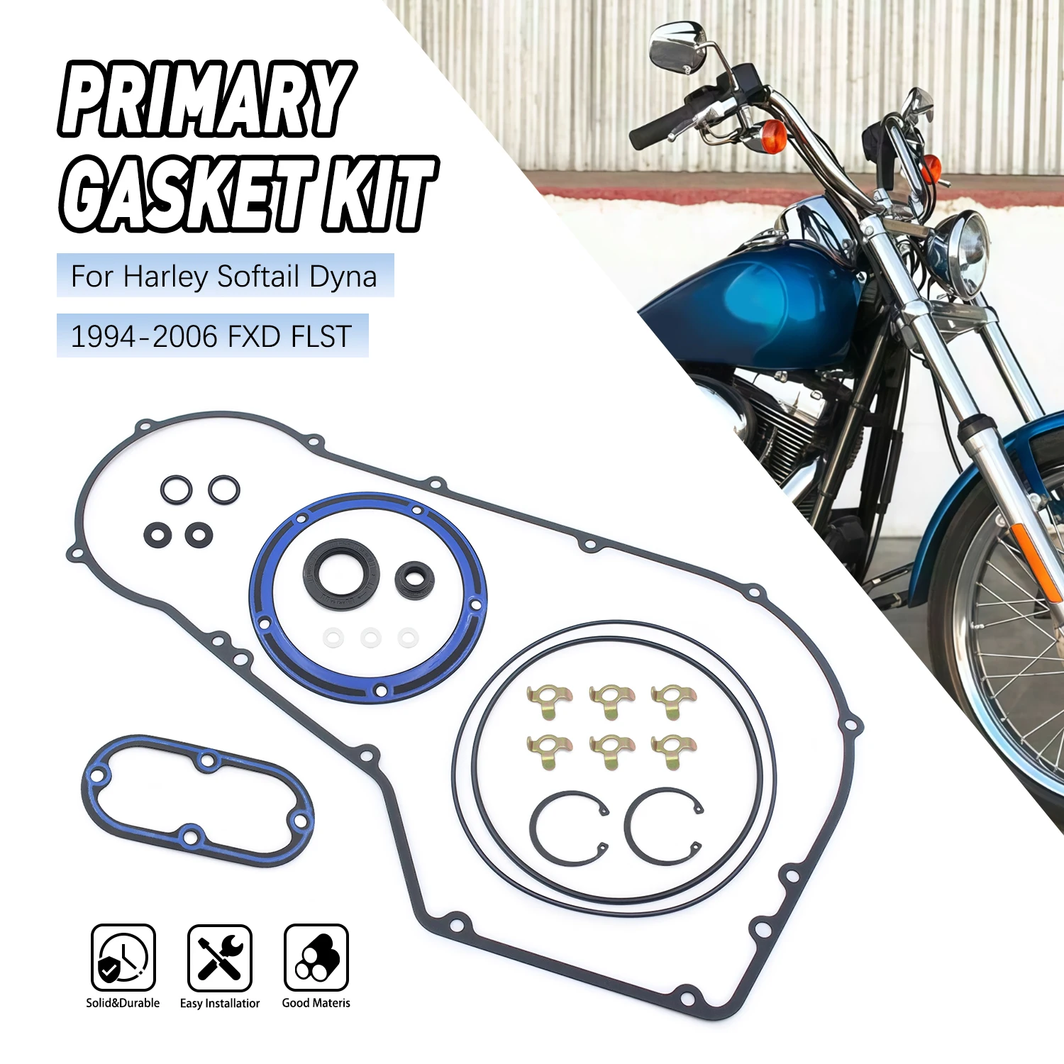 

Комплекты прокладок и уплотнителей первичного сцепления для мотоциклов Harley Dyna Softail Night Train Fat Boy Heritage Softail Springer 1994-2006