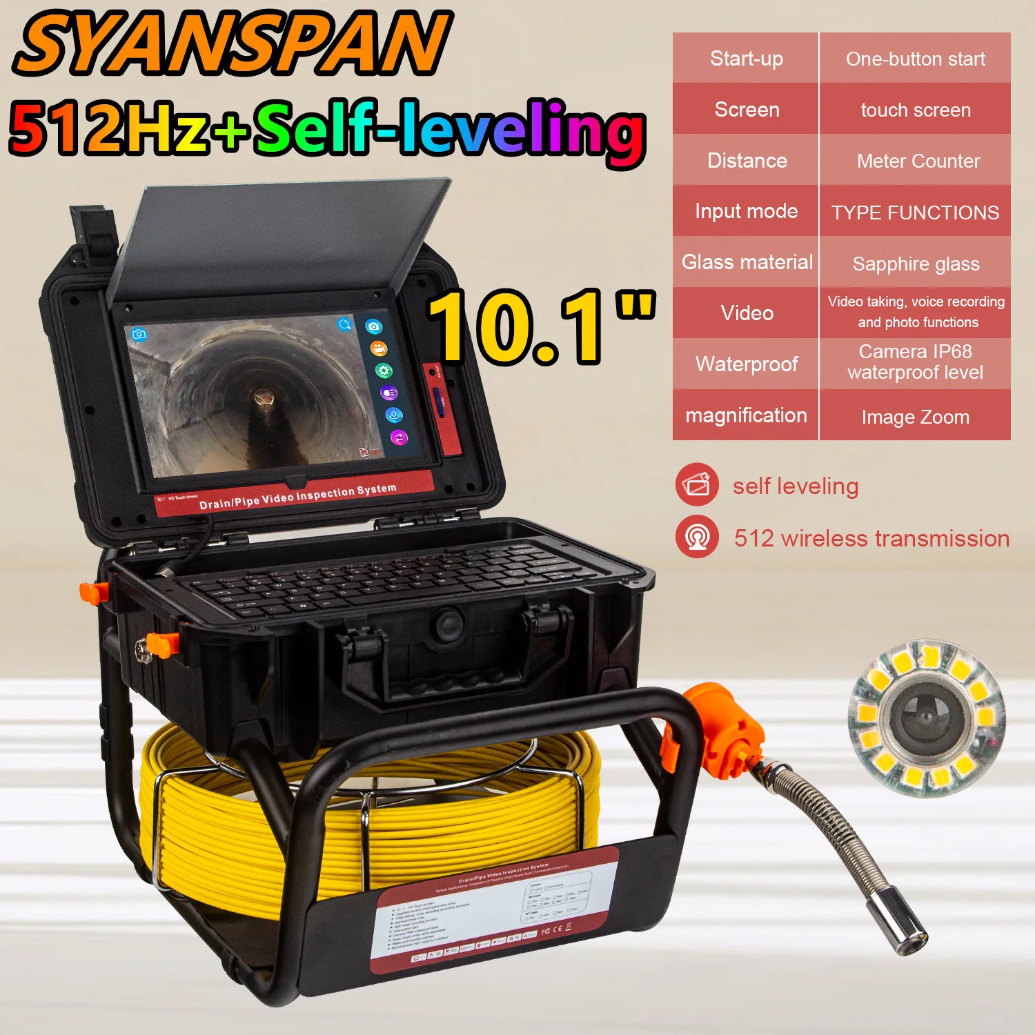 

DVR SYANSPAN Image Self-Leveling 512Hz Transmitter Sonde for Pipeline Location Endoscope,23mm Drain Pipe Inspection Camera